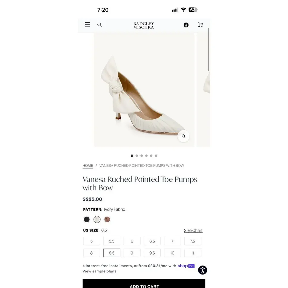 Badgley Mischka Vanesa Ruched Bow Pumps Ivory 8.5 NIB MSRP $225 Wedding
